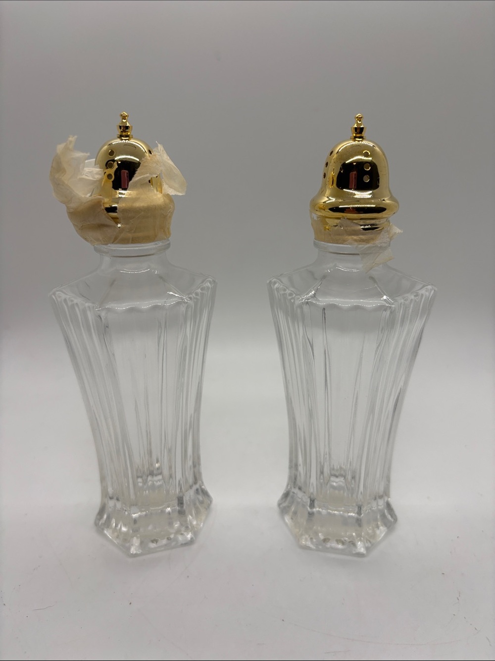 Mikasa Diamond Fire Crystal Salt and Pepper Shakers NWOB